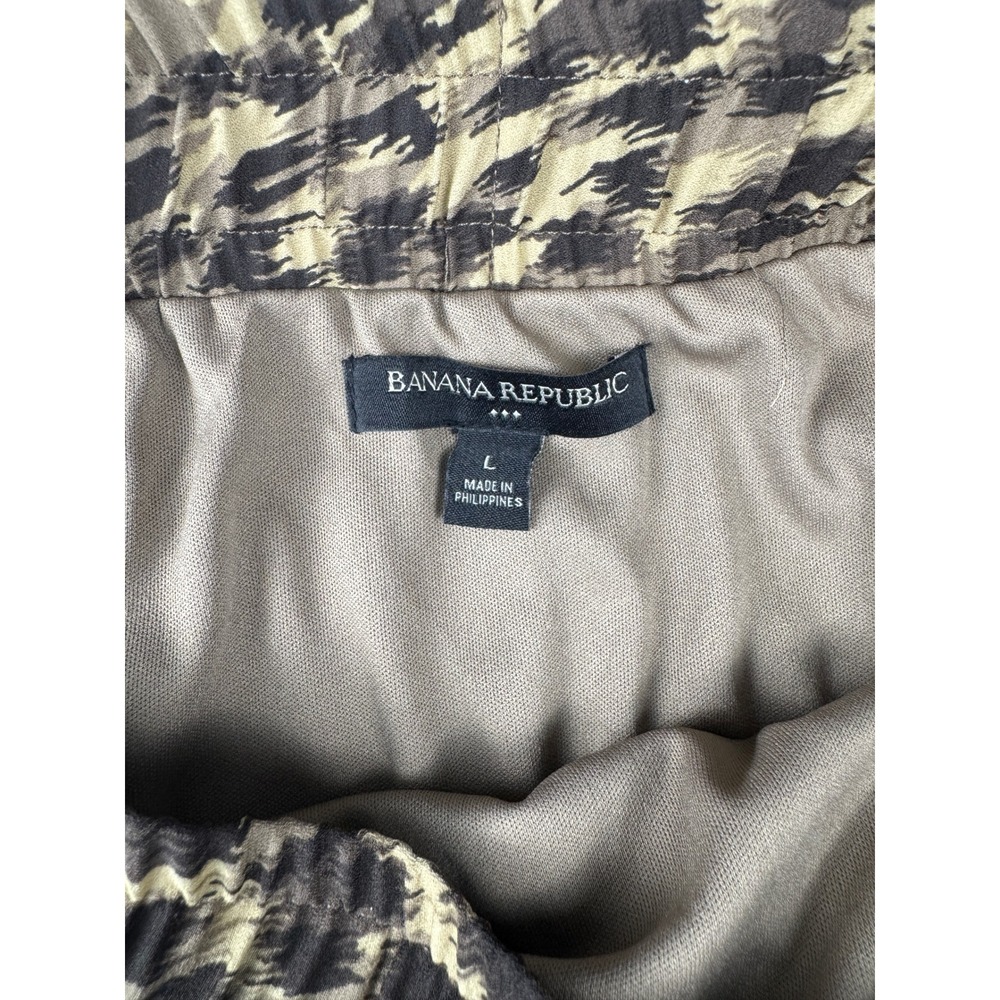 Banana Republic Leopard Print Pleated Midi Skirt Brown Tan Animal Print Large - Picture 4 of 8